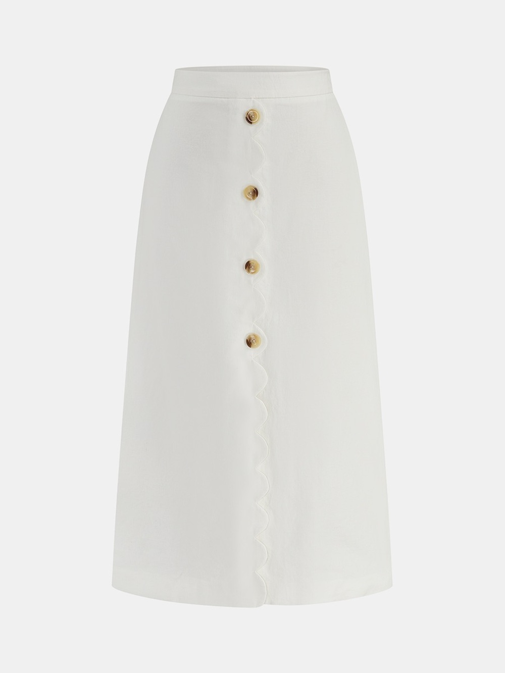 COMMENSE Cotton Linen Scallop Trim Vest/ Skirt Set - Picture 4 of 6